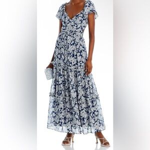 Aqua Tiered Cut-Out Floral Dress - NWT - Size L